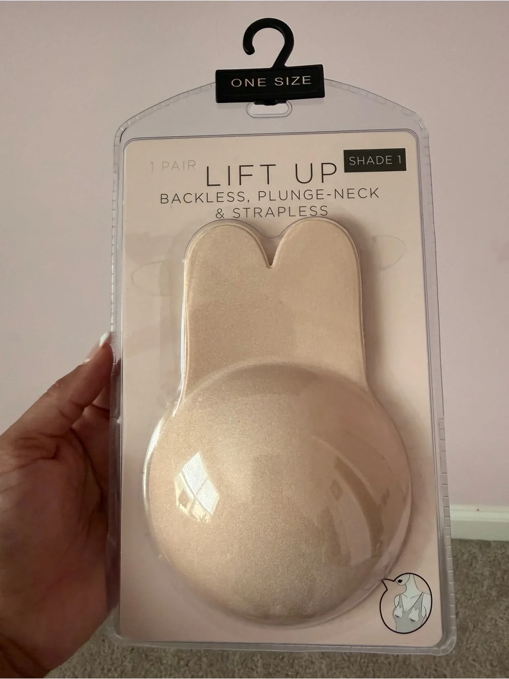 Lift Up Backless Plunge-Neck & Strapless Adhesive Bra - Shade 1 (Nude)